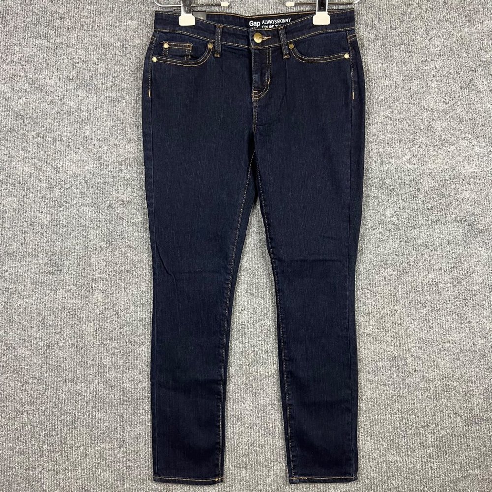 NWT GAP 1969 Blue Stretch Denim Low Rise Always Skinny Jeans Size 4/27R